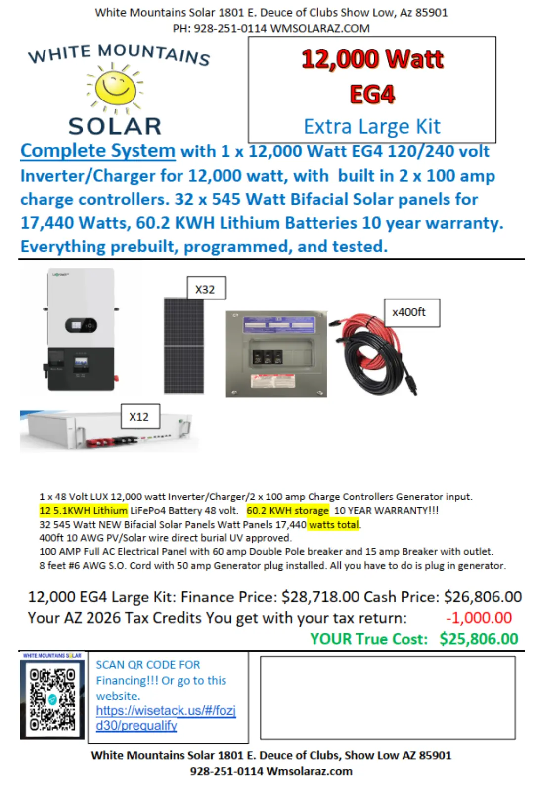 12kW EG4 Large Solar Kit