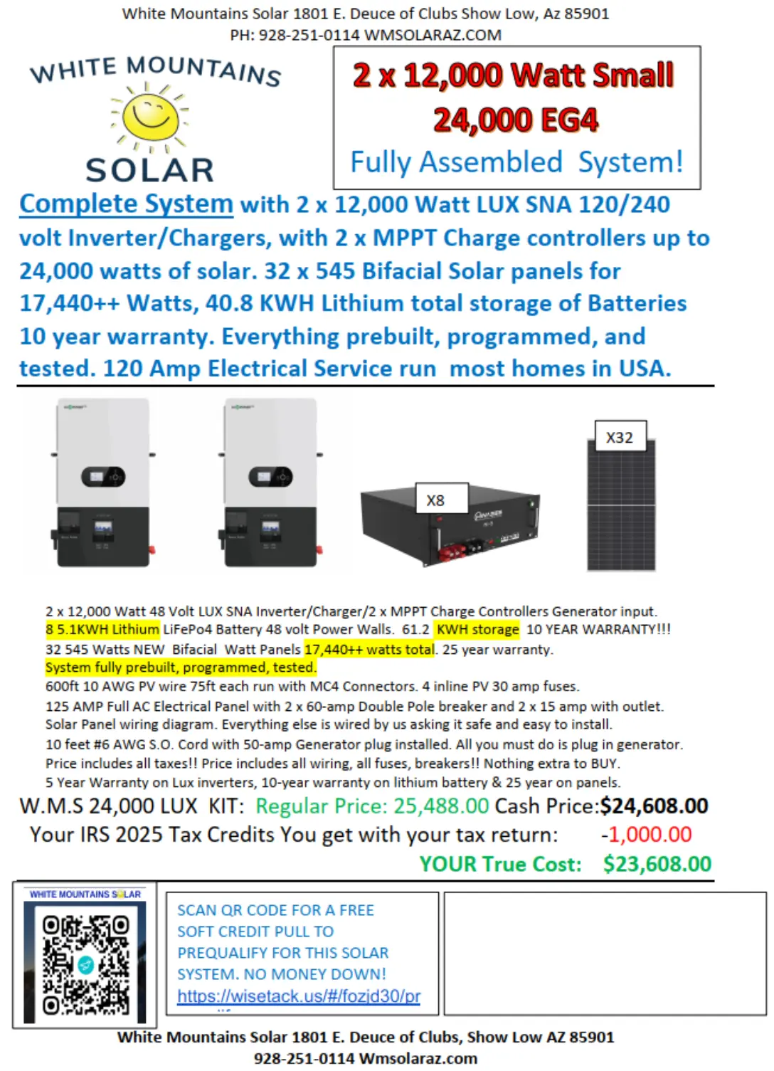 24kW LUX SNA Dual Solar Kit